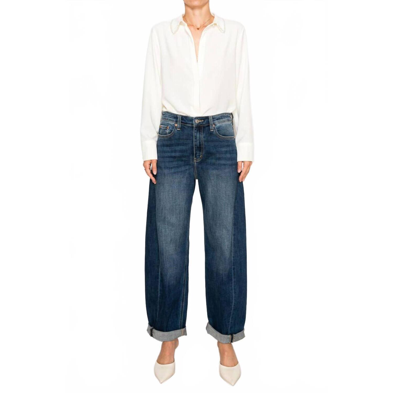 New Artemis Vintage High Rise Relaxed Tapered Barrel Jeans In Dark Wash